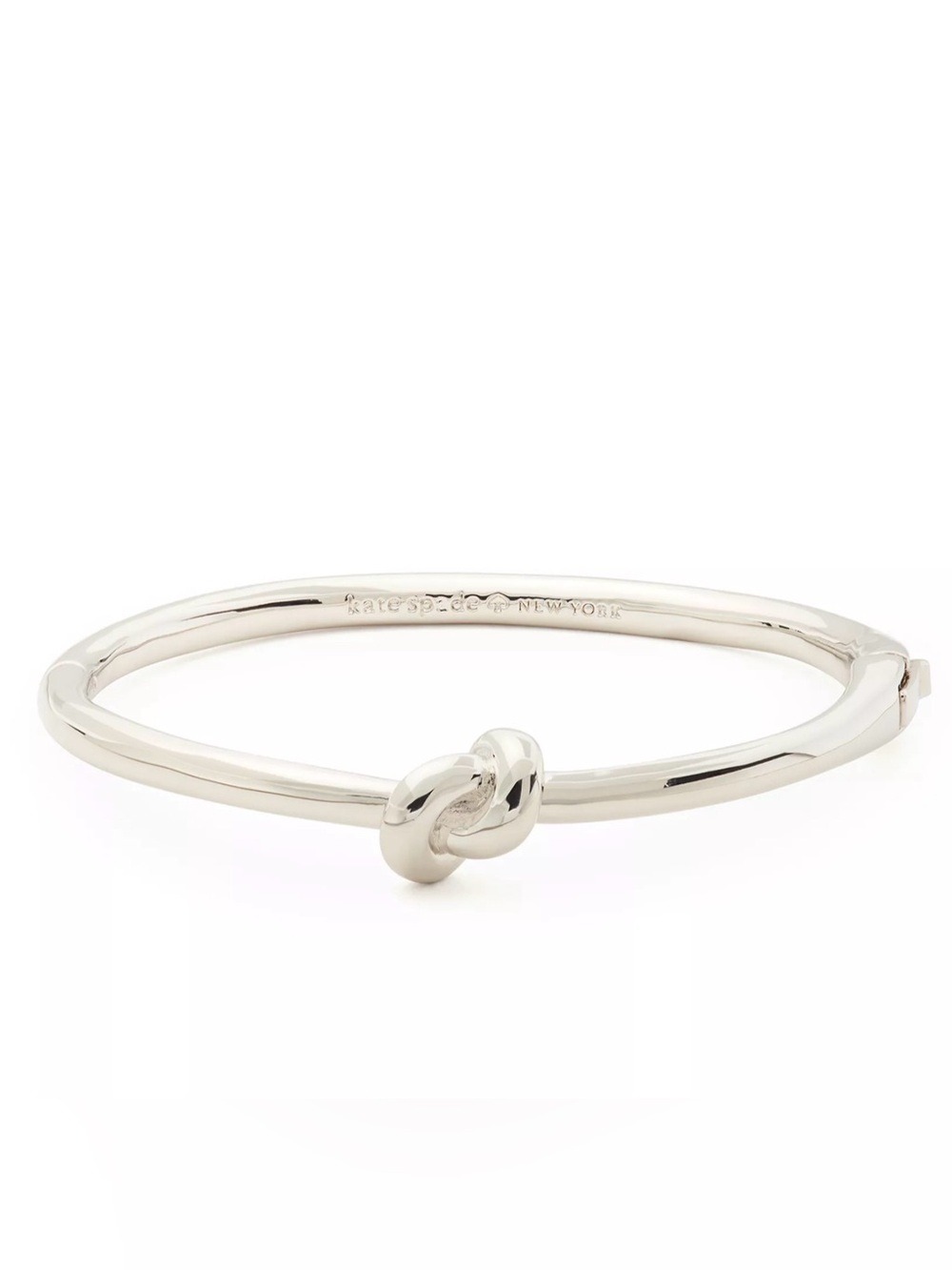 Kate Spade Sailor's Knot Hinge Bangle Silvertone 2469 - Picture 3 of 7